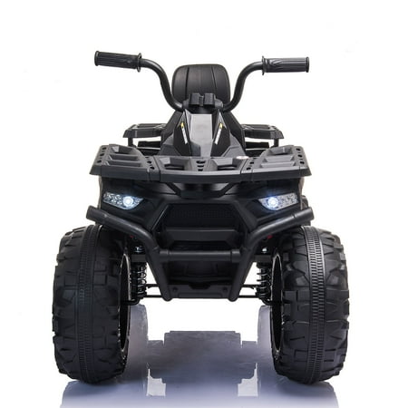 2 Seater 24V Kids Ride on Electric ATV Quad w/ 400W Powerful Engine, 9AH Large Battery Powered 4 Wheeler w/ 4 Spring Suspension Music 4.9mph Max for 3-8 Years, Black