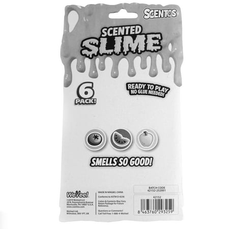 Scentos Scented Slime Multi-Color, Birthday Party Favors, 6 Count