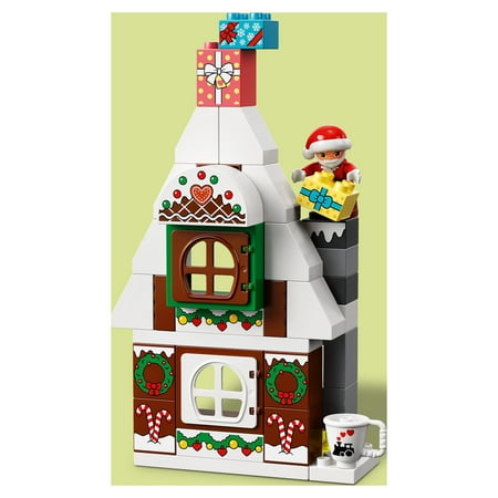 LEGO DUPLO Santa's Gingerbread House 10976 Toy with Santa Claus Figure, Christmas Present, Stocking Filler Gift Idea for Toddlers, Girls and Boys Age 2 Plus