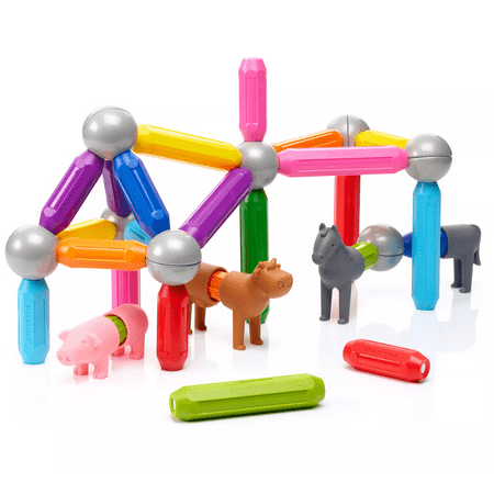 SmartMax My First Farm Animals STEM Magnetic Discovery Building Set with Soft Animals for Ages 1-5 (38-PC)