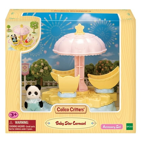 Calico Critters Baby Star Carousel, Dollhouse Playset with Collectible Doll Figure