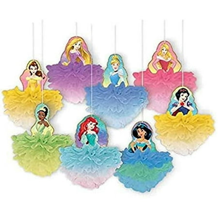 "Disney Princess" Multicolor Deluxe Fluffy Party Decorations, 8 Ct.