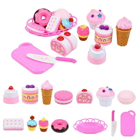 Sweet Treats Ice Cream and Donut Food Toys - Sprinkles, Cones, Spoons, Cups - Pretend Play Food Decorating Kit for Kids 3 and Up