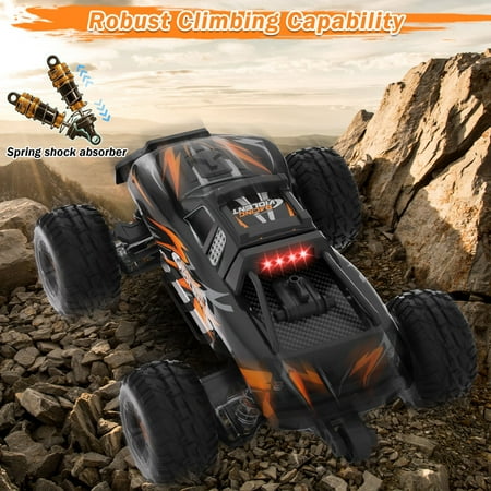 Yexmas Fast RC Cars for Adults 40+KM/H All Terrain High-Speed Remote Control Car,4WD 1:14 Scale RC Truck with 70 Min Runtime, 2 Batteries Gifts Toys for Kids Orange