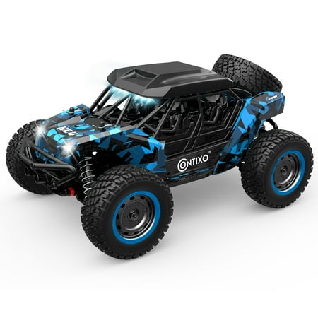 Contixo RC Off-Road UTV, 1:16 Scale, 4WD, 2.4GHz, LED Headlights, Remote Control Car for Kids & Adults – Blue