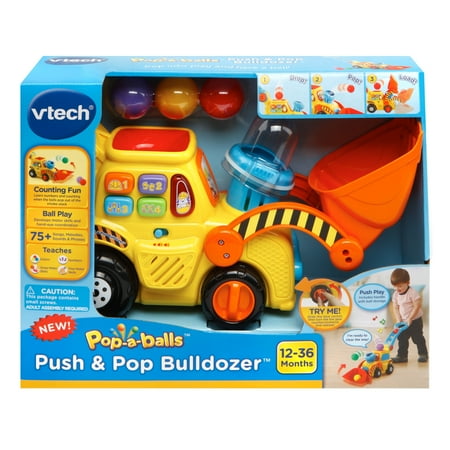 VTech Pop-a-Balls - Push and Pop Bulldozer Push & Pull Toys with Accessories Included, Baby and Toddler Toys