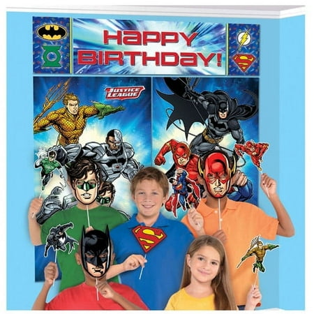 Justice League Wall Poster Decorating Kit w/ Photo Props (17pc)