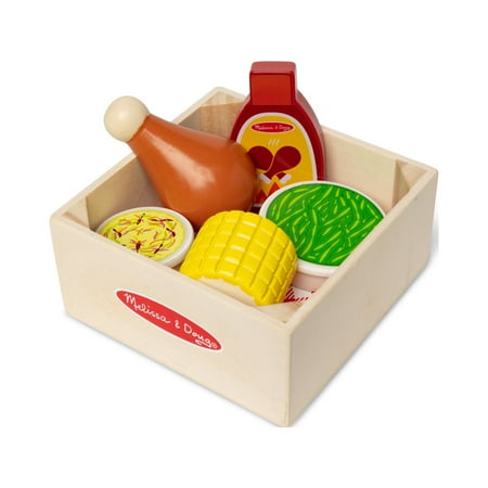 Melissa & Doug Wooden Dinner Picnic Box Play Food Set for Boys and for Girls 2+