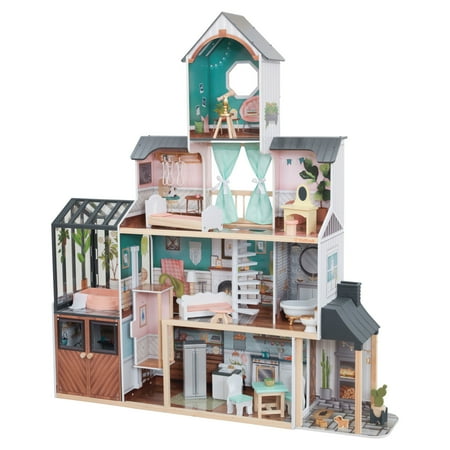 Kidkraft Celeste Mansion 24 Piece Wooden Dollhouse with EZ Kraft Assembly