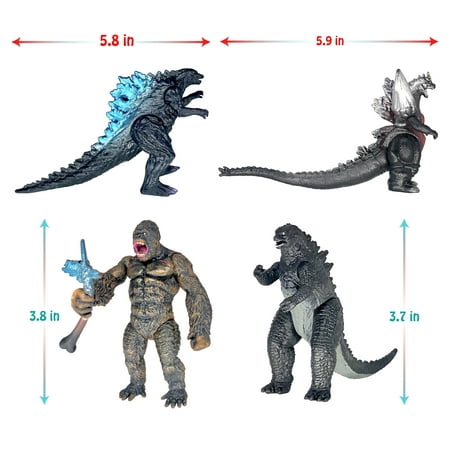 8pcs King Kong vs Godzilla Toys 2021 Movable Joint Action Figures King of The Monsters Birthday Dinosaur Kid Gift Cake Toppers