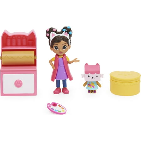 Gabby’s Dollhouse, Art Studio Set with 2 Toy Figures, 2 Accessories, Delivery and Furniture Piece, Kids Toys for Ages 3 and up