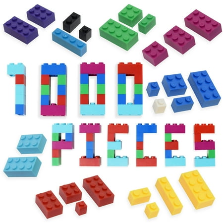 Building Bricks Blocks for Kids Compatible with All Major Brands Building Bricks Set in 9 Colors 1000 PCS EXULTIMATE