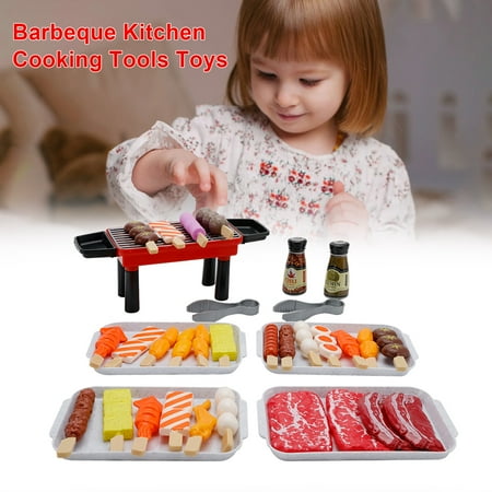 36 PCS BBQ Grill Playset Toy Barbecue Kitchen Cooking Playset, Interactive Grill Play Food BBQ Accessories Set for Girls Boys Toddler Play Cooking Set for Toddlers 1-3 Cooking Toys for Kids Ages 4-8