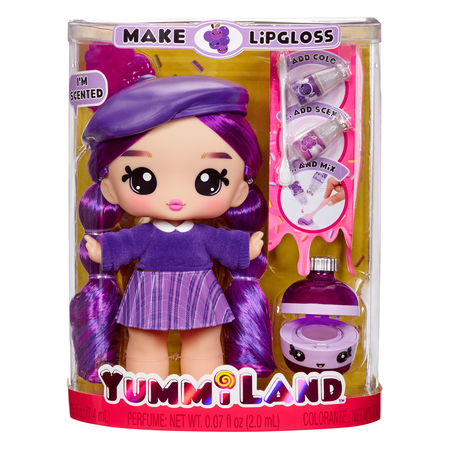 Yummiland Large Doll + Lipgloss Pet - Greta Grape, Ages 4+