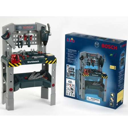 Bosch: Adjustable Height Pretend Play Workbench - 48 Pcs Tool Playset, Ages 3+