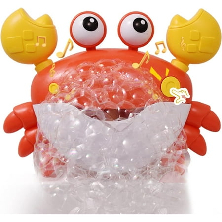 WISHTIME Baby Bath Toys Game - Baby Bath Bubble Toys Set Shower Bath Baby Toy Automatic Crab Bubble Maker Kids Machine with Music Baby Fun Bath Toys for 1,2,3+ Year Old Boy Girl Toddler Gift Toy