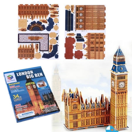 3D DIY Jigsaw Puzzle 34 Pieces Big Ben Architecture Educational for Adult Kids