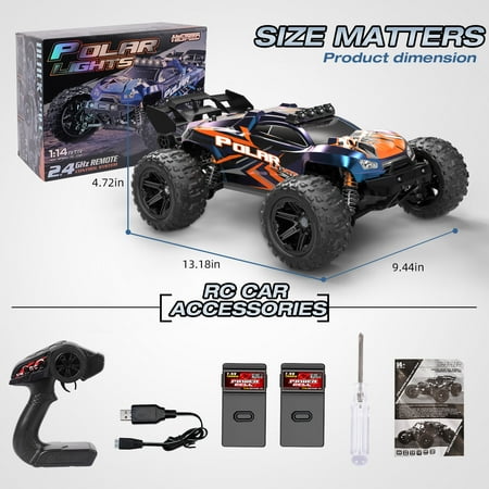 AUOSHI Fast RC Cars for Adults 40+MPH All Terrain High-Speed & off-Road Remote Control Car , 4WD 1:14 Scale RC Truck with 70 Min Runtime, 2 Batteries Gifts Toys for Kids Purple