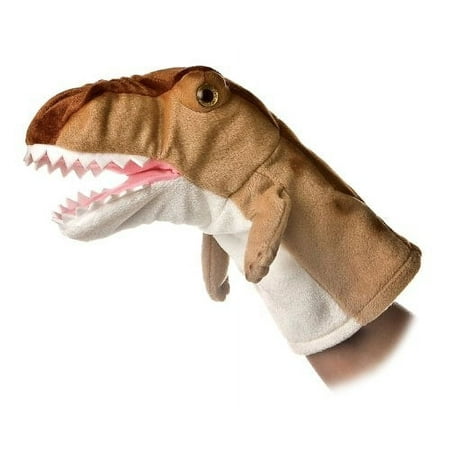 Aurora - Medium Brown Hand Puppet - 10" T-Rex - Interactive Stuffed Animal