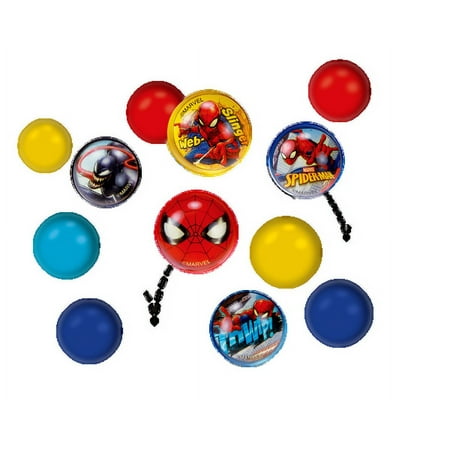 JA-RU Marvel Spiderman Bouncy Balls Superballs Super Hi Bounce 1.2" (2 Packs of 5 Balls) Fidget Balls Small Toys for Kids Prize Premium Giveaways Gift Toy Birthday Supplies W-A-6805-2