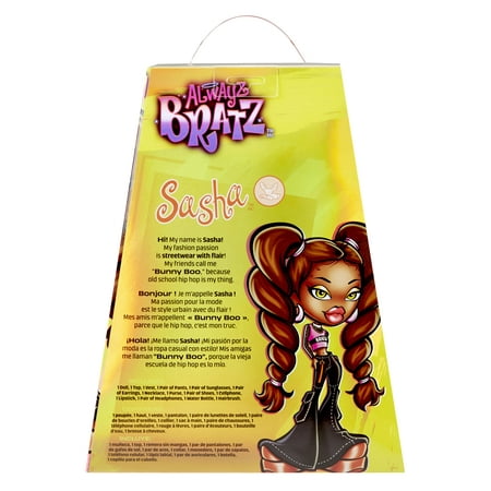 Alwayz Bratz Sasha Fashion Doll with 10 Accessories and Poster, Multicolor