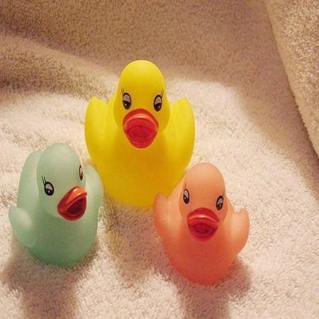 5Pcs/Set Cute LED Flashing Light Floating Duck Bath Tub Shower Rubber Toy for Kids