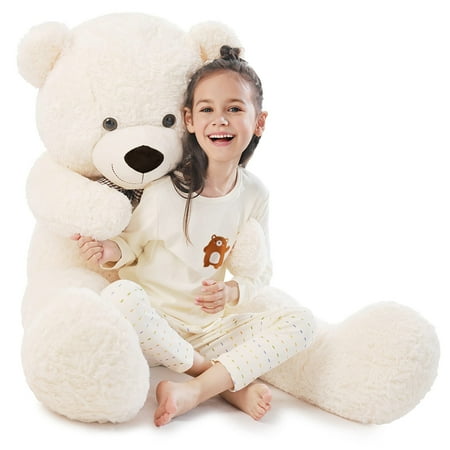 PayUSD Giant Teddy Bear Stuffed Animals for Kids 4ft 47in Big Stuffed Bear Toddler Large Plush Toy for Christmas Valentines Easter Baby Shower Girlfriend Boyfriend Wife Girls Boys, Cream