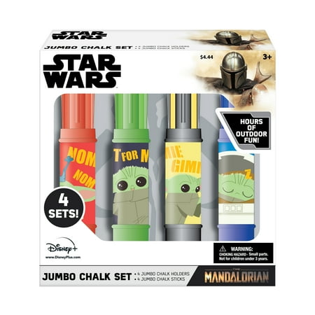 Star Wars Mandalorian Jumbo Chalk Set, Includes 4 Chalk Holders