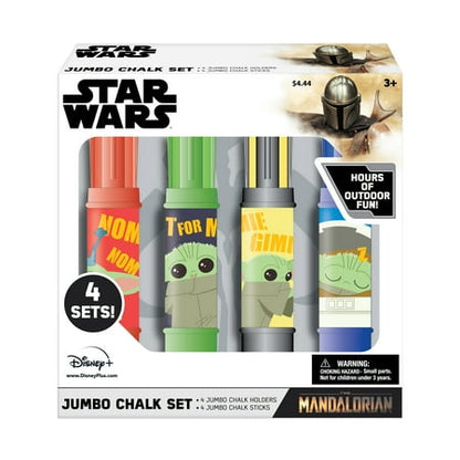 Star Wars Mandalorian Jumbo Chalk Set, Includes 4 Chalk Holders