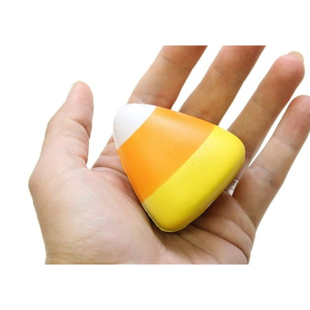 Bulk 24 Candy Corn Halloween Party Favor Stress Balls, Small Novelty Toy Prize Assortment Gifts (1 Dozen)