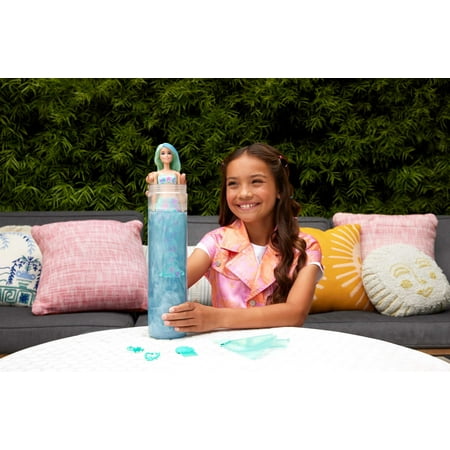 Barbie Color Reveal Mermaid Series Doll & Accessories with 6 Surprises, Color-Change Hair