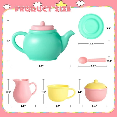 JOYIN Pretend Play Tea Party Set,Mini Kitchen for Kids Unisex Gifts