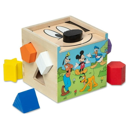 Melissa & Doug Disney Mickey Mouse & Friends Wooden Shape Sorting Cube