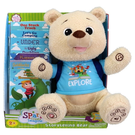 Spark Create Imagine Interactive Learning Bear, Recites 8 Stories, Sings 6 Songs, Baby and Toddler Toys