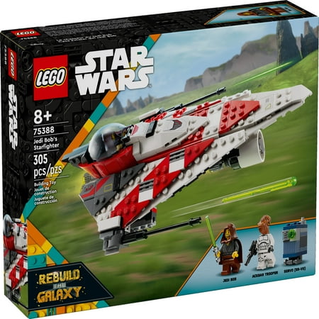 LEGO Star Wars Jedi Bob’s Starfighter Building Toy, Star Wars Starship Birthday Gift for Kids, 75388