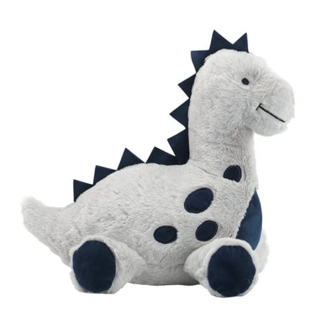 Lambs & Ivy Baby Dino Blue/Gray Plush Dinosaur Stuffed Animal Toy Plushie- Spike