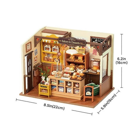 Rolife DIY Miniature Dollhouse Kit Becka's Baking House Birthday Gifts for Boys & Girls