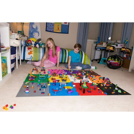 Strictly Briks Brick Construction Stackable Baseplates - 12 Baseplates Included (10" x 10", 32 x 32 pegs) 12 Rainbow Colors