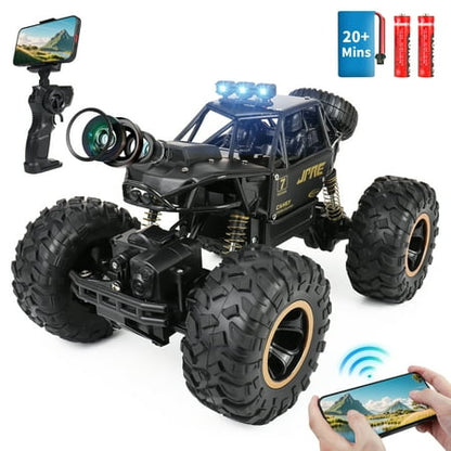 Wisairt RC Car for Kids, 1:16 Remote Control Car with 1080P HD Camera, 4WD RC Monster Truck, 2.4 GHz Alloy Car Toy for Kids Boys Teens Adults Birthday Christmas Gifts (Black)