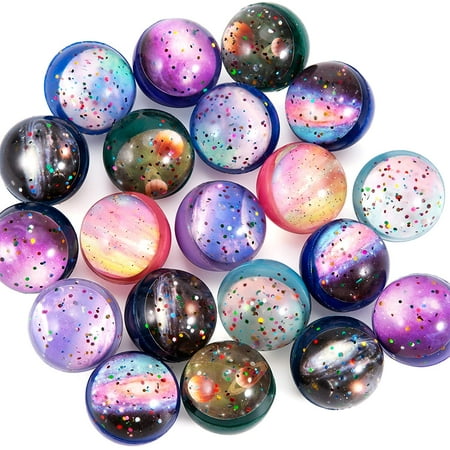 Pllieay 20PCS Bouncy Balls, 32mm Space Theme Bouncy Balls for Kids Party Favors, Gift Bag Filling for Boys and Girls