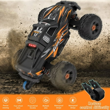 Yexmas Fast RC Cars for Adults 40+KM/H All Terrain High-Speed Remote Control Car,4WD 1:14 Scale RC Truck with 70 Min Runtime, 2 Batteries Gifts Toys for Kids Orange