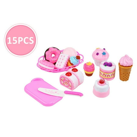 Sweet Treats Ice Cream and Donut Food Toys - Sprinkles, Cones, Spoons, Cups - Pretend Play Food Decorating Kit for Kids 3 and Up