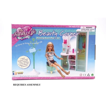 My Fancy Life Beauty Corner Barbie Doll Furniture, 9 Pieces