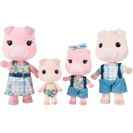 Honey Bee Acres The Oinksters Pig Family, 4-2.25inch Mini Doll Figures, Children Ages 3+