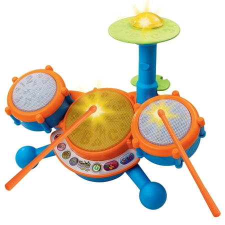 VTech KidiBeats Drum Set Toy Musical Instruments with Accessories Included, Baby and Toddler Toys