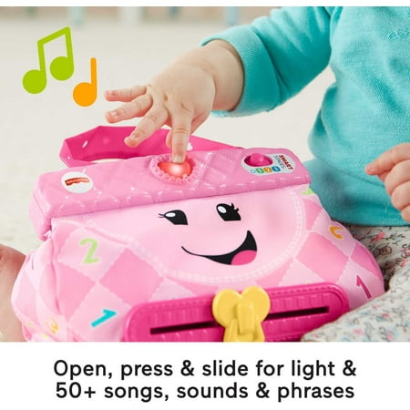 Fisher-Price Smart Purse Learning Toy with Lights & Music, Pretend Play for Baby to Toddler Toy, Pink