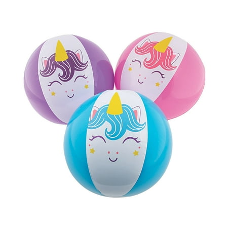 Unicorn Beach Balls - Party Favors - 12 Pieces