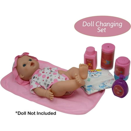 The New York Doll Collection Baby Feeding & Caring Doll Accessories, 50 Pieces