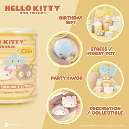 Hamee Sanrio Hello Kitty and Friends Cute Surprise Capsule Squishy Toy [Steamed Bun] [Birthday Gift Bag, Party Favor, Gift Basket Filler, Stress Relief] – 1 Pc. (Mystery – Blind Capsule)