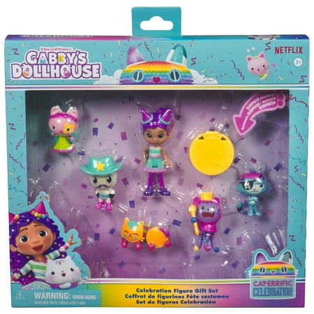 Gabby’s Dollhouse, Celebration Figures Set with Surprise Toy & Accessory